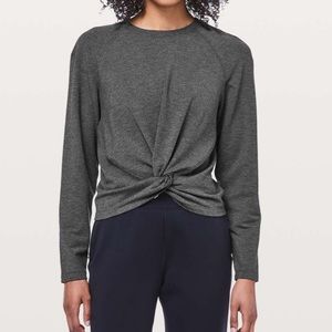 Lululemon Tuck & Gather Pullover Heathered Mod Black
